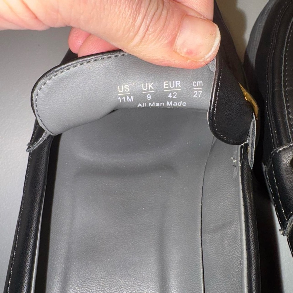 Franco Sarto Black Loafers with Gold Accent - Picture 7 of 8